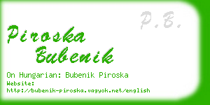 piroska bubenik business card